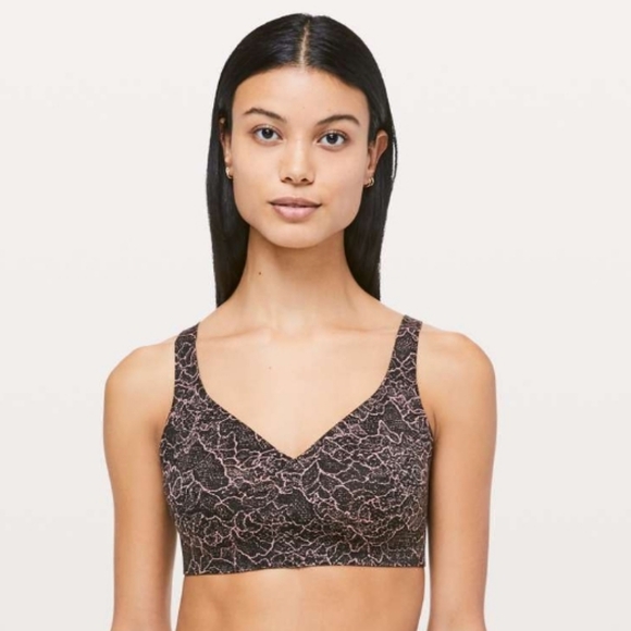 lululemon athletica Other - Lululemon Athletica Like Nothing Bra Lacescape Spanish Rose Black sz 36E/DD